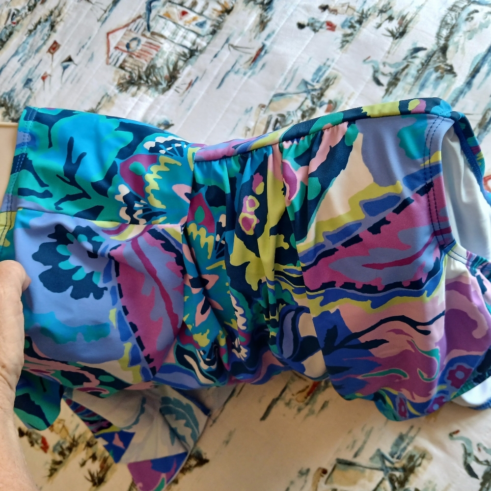 TAHARI Floral Ruffle Off The Shoulder - Picture 8 of 16